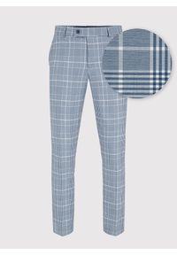 Pako Lorente - PAKO LORENTE – Niebieskie spodnie garniturowe w kratę. Kolor: niebieski. Materiał: poliester, wiskoza, elastan #6