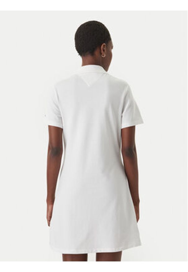 TOMMY HILFIGER - Tommy Hilfiger Sukienka codzienna WW0WW48749 Écru Regular Fit. Okazja: na co dzień. Kolor: kremowy. Materiał: bawełna. Typ sukienki: proste. Styl: casual