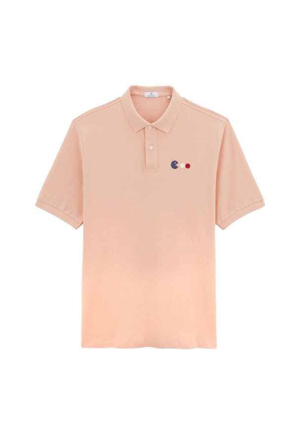 SERGE BLANCO - Polo Serge Blanco Lorys. Typ kołnierza: polo. Kolor: beżowy, pomarańczowy, wielokolorowy. Styl: elegancki