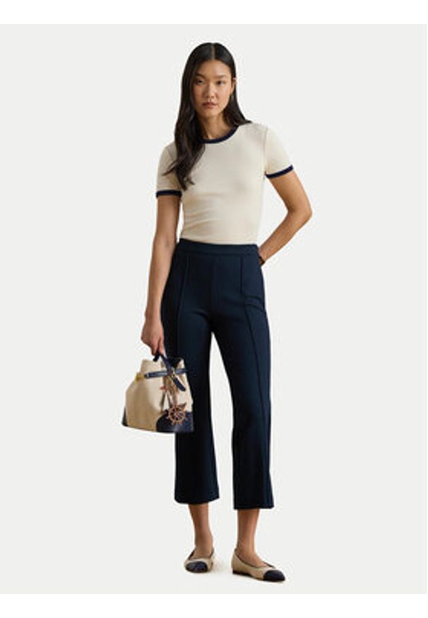 Lauren Ralph Lauren - LAUREN RALPH LAUREN T-Shirt 200P09077002 Écru Slim Fit. Kolor: kremowy. Materiał: bawełna