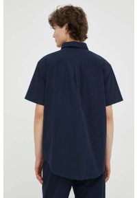 Les Deux koszula bawełniana Louis Seersucker męska kolor granatowy regular z kołnierzykiem button-down. Typ kołnierza: button down. Kolor: niebieski. Materiał: bawełna. Długość rękawa: krótki rękaw. Długość: krótkie #5