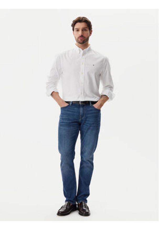 TOMMY HILFIGER - Tommy Hilfiger Koszula Core Flex MW0MW39988 Biały Regular Fit. Kolor: biały. Materiał: bawełna