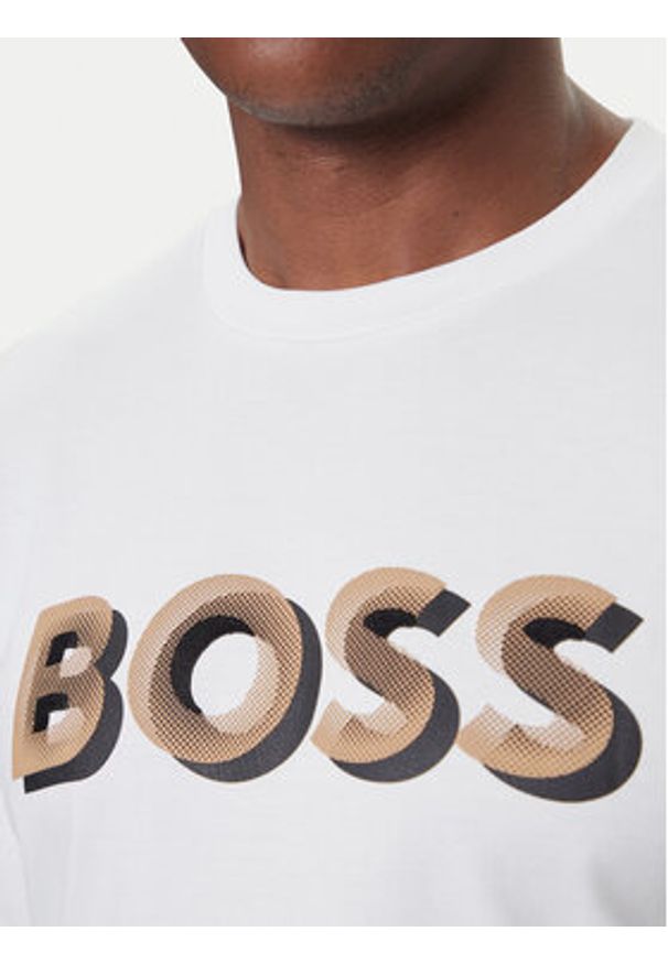 BOSS T-Shirt H-Thompson 656 50551902 Biały Regular Fit. Kolor: biały. Materiał: bawełna
