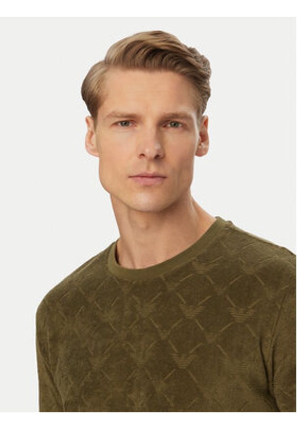 Emporio Armani T-Shirt EM000692 AF20449 F7014 Zielony Regular Fit. Kolor: zielony. Materiał: bawełna