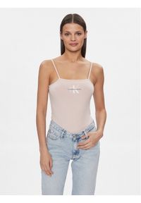 Calvin Klein Jeans Body Monologo J20J223421 Różowy Slim Fit. Kolor: różowy. Materiał: bawełna