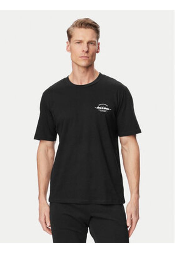 Jack & Jones Komplet t-shirt i spodenki Brandon 12298184 Czarny Regular Fit. Kolor: czarny. Materiał: bawełna