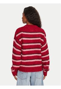 Tommy Jeans Sweter Badge DW0DW21679 Czerwony Relaxed Fit. Kolor: czerwony. Materiał: syntetyk