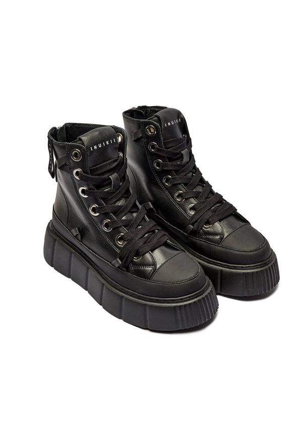 Inuikii - INUIKII LEATHER MATILDA Sneakersy damskie. Okazja: na co dzień, do pracy, na spacer. Kolor: czarny. Sport: turystyka piesza