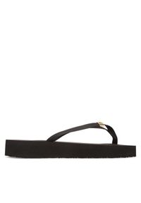 TOMMY HILFIGER - Tommy Hilfiger Japonki Elevated Chic Beach Sandal FW0FW08523 Czarny. Kolor: czarny. Materiał: skóra