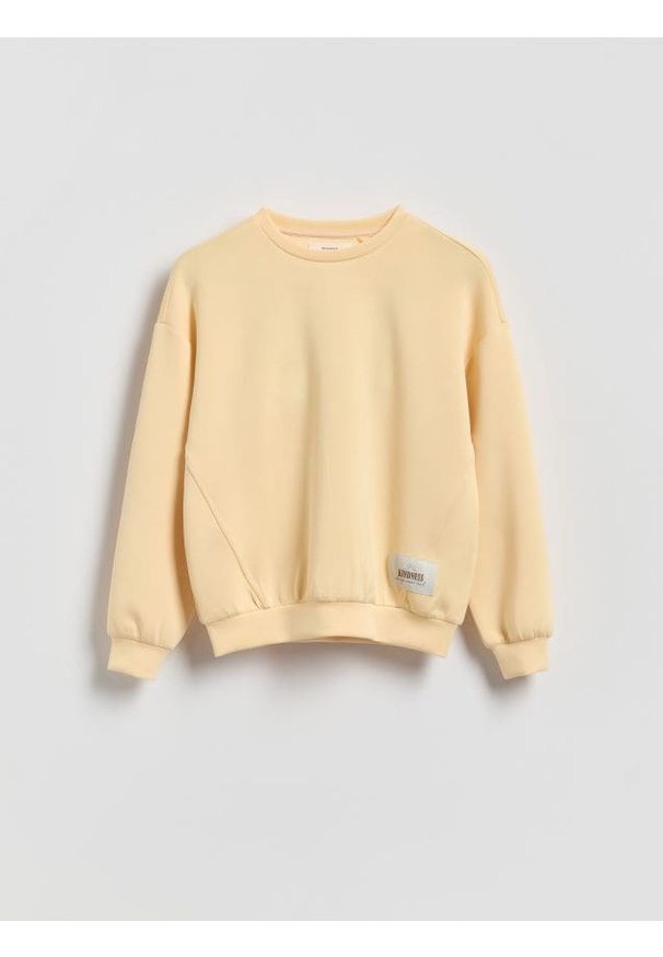 Reserved - Bluza z modalem - jasnożółty. Kolor: żółty. Materiał: dzianina