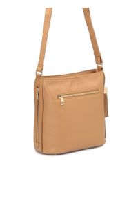 Kazar - Jasnobrązowa listonoszka z zamszu i licowej skóry. Kolor: brązowy. Materiał: zamszowe, skórzane. Styl: casual, klasyczny #2