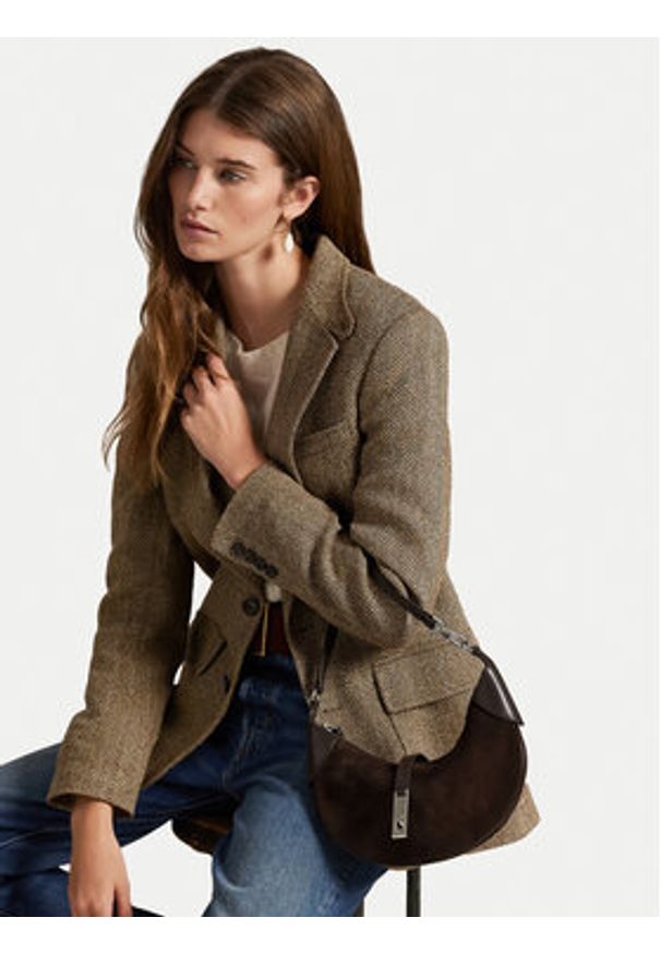 Polo Ralph Lauren Torebka 428929801004 Brązowy. Kolor: brązowy. Materiał: skórzane, zamszowe