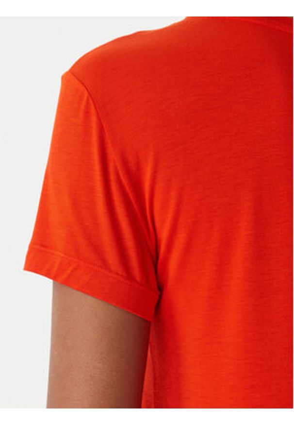 Emporio Armani T-Shirt EW000408 AF19024 U5029 Koralowy Regular Fit. Kolor: pomarańczowy. Materiał: bawełna