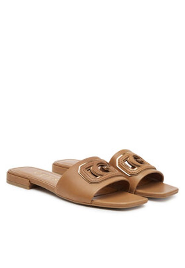 Guess Klapki FLJTAR LEA19 Brązowy. Kolor: brązowy. Materiał: skóra