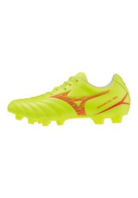 Buty piłkarskie Mizuno Monarcida Neo III Select MD safety yellow/fiery coral 2. Kolor: czerwony, wielokolorowy, żółty. Sport: piłka nożna