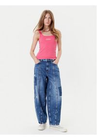 Guess Jeans Top W5YP35 KA0H1 Różowy Regular Fit. Kolor: różowy. Materiał: bawełna #3
