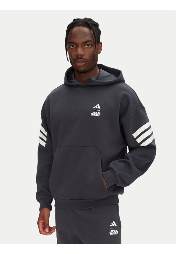 Adidas - adidas Bluza Star Wars The Mandalorian™ JI5720 Szary Regular Fit. Kolor: szary. Materiał: bawełna. Wzór: motyw z bajki