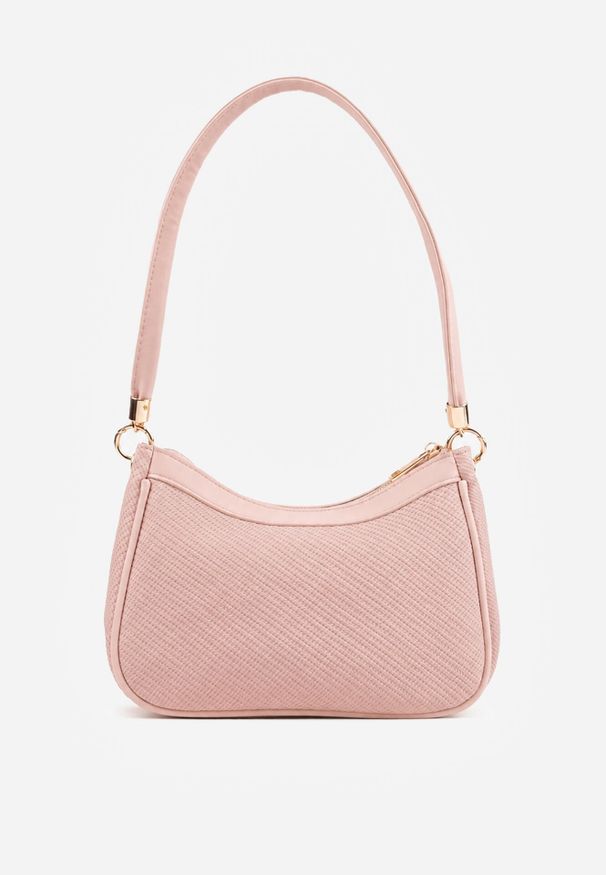 Born2be - Różowa Elegancka Torebka Bagietka na Ramię z Dodatkowym Paskiem Phalese. Kolor: różowy. Wzór: gładki. Styl: elegancki. Rodzaj torebki: na ramię