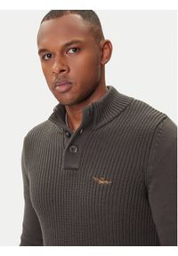 Aeronautica Militare Sweter 252MA1572UL00409 Szary Slim Fit. Kolor: szary. Materiał: bawełna #3