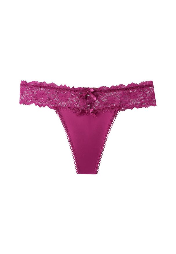 Intica - Majtki z koronkowym pasem miękkie i dopasowane Prisca. Kolor: fioletowy. Materiał: koronka