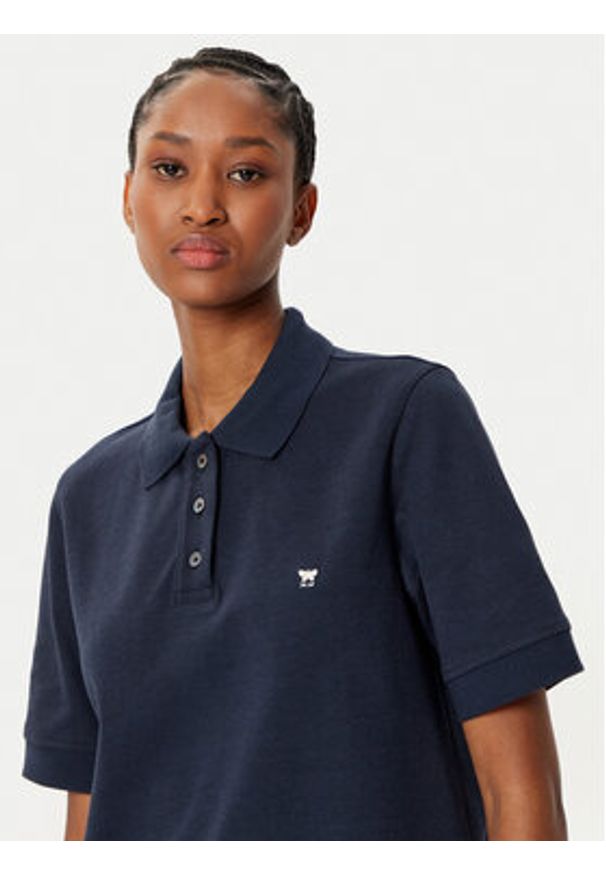 Weekend Max Mara Polo Scena 2515951011 Granatowy Regular Fit. Typ kołnierza: polo. Kolor: niebieski. Materiał: wiskoza, bawełna