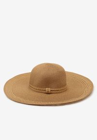 Renee - Ciemnobeżowy Kapelusz Plażowy z Plecionki w stylu Boho Amicuralia. Kolor: beżowy. Materiał: materiał. Sezon: lato. Styl: boho