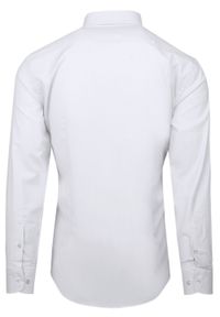 Wyszczuplona, Elegancka Koszula Męska - Victorio - Biała. Kolor: biały. Materiał: poliester, bawełna, elastan. Styl: elegancki #2