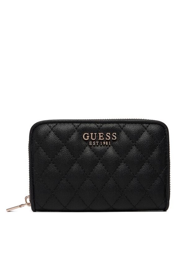 Guess Portfel Atabey Slg SWQG98 94140 Czarny. Kolor: czarny. Materiał: skóra