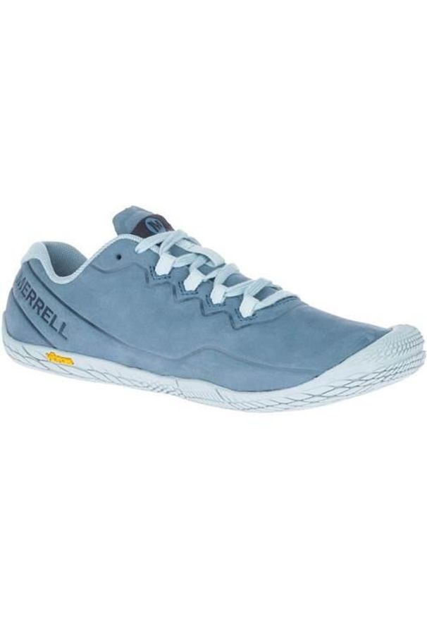 Buty do chodzenia damskie Merrell Vapor Glove 3 Luna. Kolor: niebieski. Materiał: skóra. Szerokość cholewki: normalna. Sport: turystyka piesza
