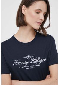 TOMMY HILFIGER - Tommy Hilfiger t-shirt bawełniany kolor granatowy. Kolor: niebieski. Materiał: bawełna #2