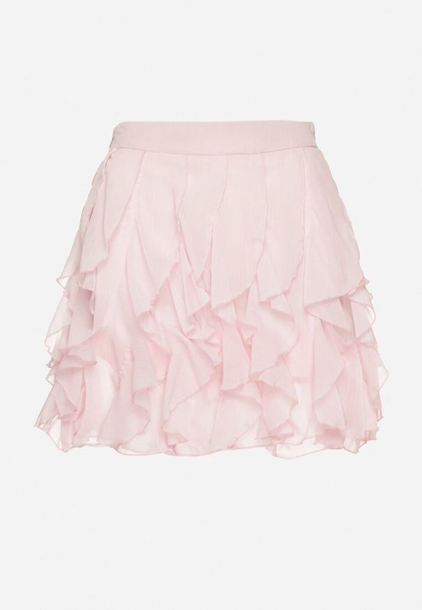 Born2be - Różowe Spódnico-Szorty z Falbankami Vikavira. Okazja: na co dzień, na spotkanie biznesowe. Kolor: różowy. Styl: casual, elegancki, biznesowy