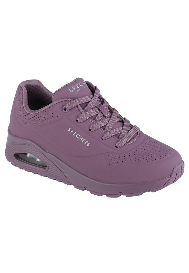 skechers - Buty sportowe Sneakersy damskie, Skechers Uno-Stand on Air. Kolor: fioletowy. Materiał: guma, materiał, tkanina, syntetyk. Sport: turystyka piesza
