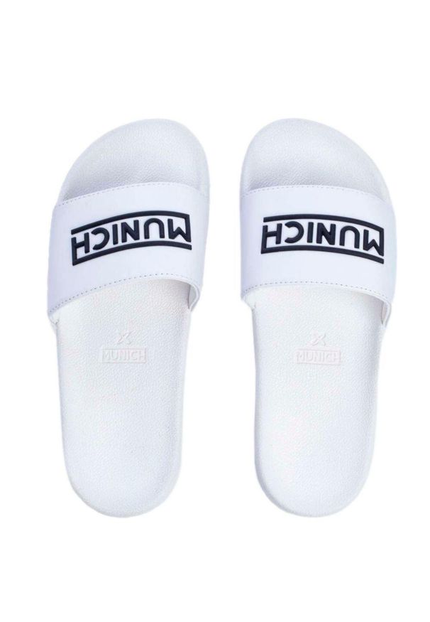 Munich - Sandały MUNICH FLAT SLIDER D LOGO WH Biały. Kolor: biały. Materiał: guma, tkanina. Sport: pływanie