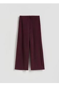 Reserved - Dzianinowe spodnie z bawełną - ciemnofioletowy. Kolor: fioletowy. Materiał: bawełna, dzianina #1