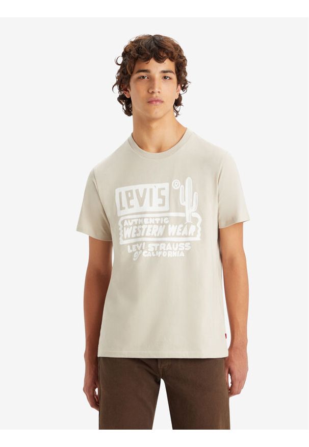 Levi's® T-Shirt Graphic 22491-1490 Beżowy Standard Fit. Kolor: beżowy. Materiał: bawełna