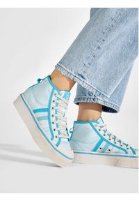 Adidas - adidas Trampki Nizza Platform Mid GX4604 Niebieski. Kolor: niebieski. Materiał: materiał. Obcas: na platformie