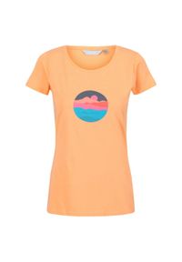 Regatta - TShirt Damski Z Motywem Zachodu Słońca Breezed II. Kolor: pomarańczowy