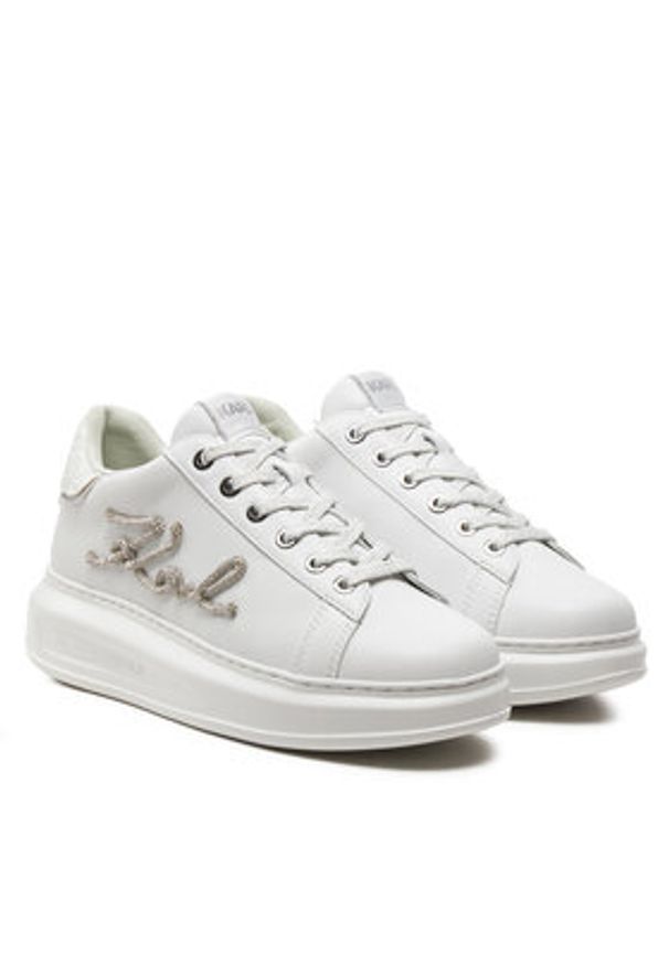 Karl Lagerfeld - KARL LAGERFELD Sneakersy KL62510G Biały. Kolor: biały. Materiał: skóra
