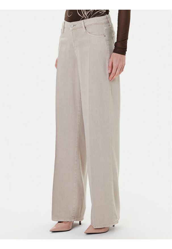 Guess Jeansy W5RA96 WFD53 Beżowy Palazzo Fit. Kolor: beżowy