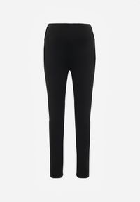 Renee - Czarne Legginsy High Waist z Elastycznego Materiału Azelia. Okazja: na co dzień. Stan: podwyższony. Kolor: czarny. Materiał: materiał. Długość: krótkie. Styl: casual #7