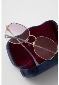 Gucci okulary przeciwsłoneczne damskie kolor fioletowy. Kolor: fioletowy. Wzór: geometria #5
