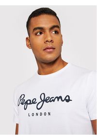 Pepe Jeans T-Shirt Original PM508210 Biały Slim Fit. Kolor: biały. Materiał: bawełna