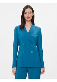Weekend Max Mara Marynarka Nervoso 2415041041 Niebieski Regular Fit. Kolor: niebieski. Materiał: wełna