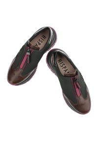 Zielone Sneakersy Hispanitas Stylowe Obuwie Damskie. Okazja: na co dzień. Kolor: zielony. Materiał: materiał #7