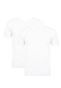 Pepe Jeans T-Shirt "2-Pack Aiden" | PM503655 | Mężczyzna | Biały. Okazja: na co dzień. Typ kołnierza: dekolt w kształcie V. Kolor: biały. Materiał: bawełna. Wzór: aplikacja. Styl: casual