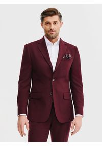 Pako Lorente - PAKO LORENTE – Marynarka garniturowa w kolorze bordowym. Okazja: na wesele, na co dzień, na ślub cywilny. Kolor: czerwony. Materiał: poliester, wiskoza, elastan. Wzór: gładki. Styl: casual #1