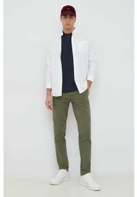 United Colors of Benetton spodnie męskie kolor zielony w fasonie chinos. Kolor: zielony. Materiał: tkanina. Wzór: gładki #4