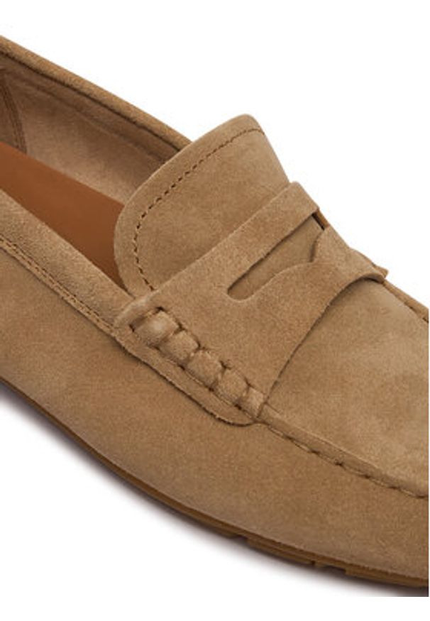 TOMMY HILFIGER - Tommy Hilfiger Mokasyny Flag Soft Suede Driver Loafer FW0FW08558 Brązowy. Kolor: brązowy. Materiał: zamsz, skóra