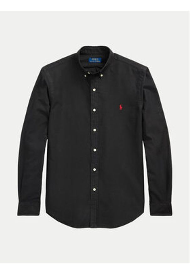 Polo Ralph Lauren Koszula 710767828001 Czarny Slim Fit. Typ kołnierza: polo. Kolor: czarny. Materiał: bawełna
