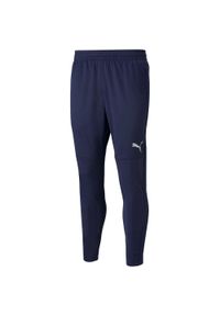 Puma - Męskie Treningowe Spodnie Do Biegania TeamFINAL. Kolor: niebieski. Materiał: dresówka #1